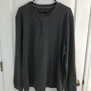 Henley Men's Thermal 3 Button Shirt XXL